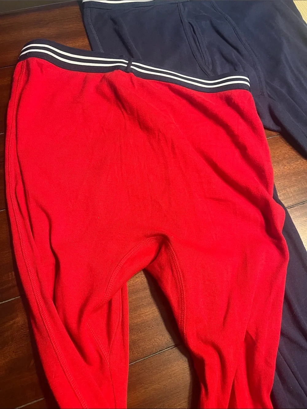 Item 82…2 pair Nautica Men's thin Thermal Leggings in Red and Navy his and his